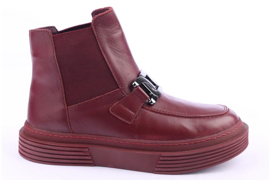 d.moro shoes Women Leather Ankle Boots for Winter: 955 Burgundy (Wholesale)