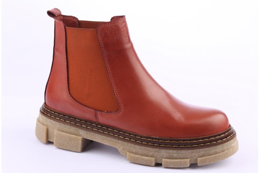 D.moro Shoes Women Leather Ankle Boots For Winter: 9801 Brown (Wholesale)