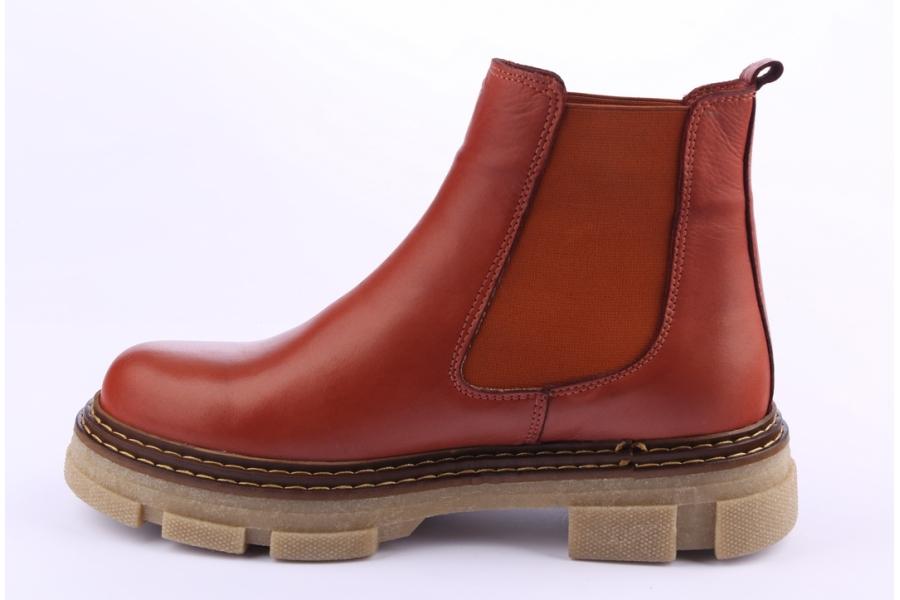 D.moro Shoes Women Leather Ankle Boots For Winter: 9801 Brown (Wholesale)