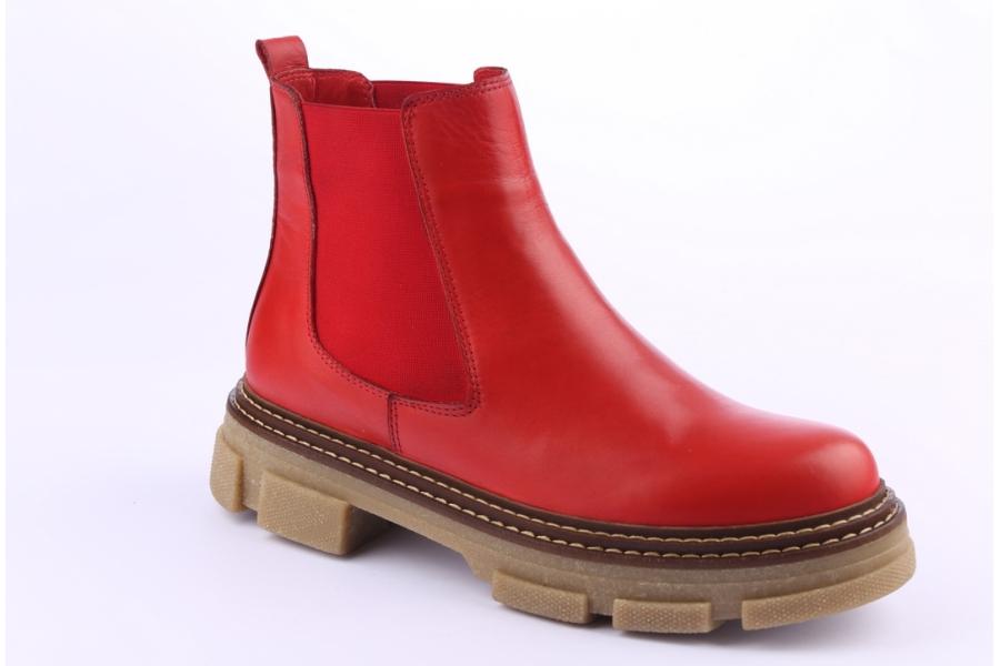 D.moro Shoes Women Leather Ankle Boots For Winter: 9801 Red (Wholesale)