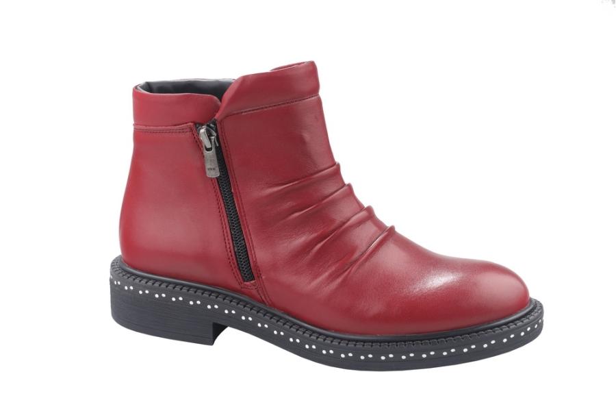 d.moro shoes Women Leather Ankle Boots for Winter: Alfa-05 Burgundy (Wholesale)