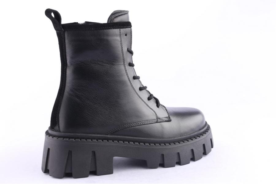 D.moro Shoes Women Leather Ankle Boots For Winter: CHK1 Black (Wholesale)