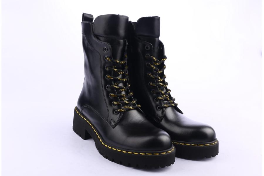 D.moro Shoes Women Leather Ankle Boots For Winter: DRM1 Black (Wholesale)