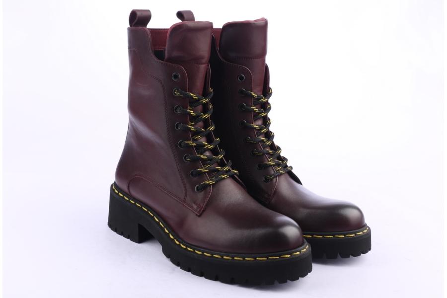 D.moro Shoes Women Leather Ankle Boots For Winter: DRM1 Burgundy (Wholesale)