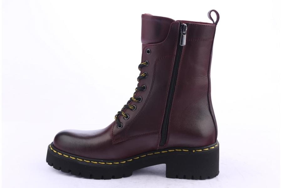 D.moro Shoes Women Leather Ankle Boots For Winter: DRM1 Burgundy (Wholesale)