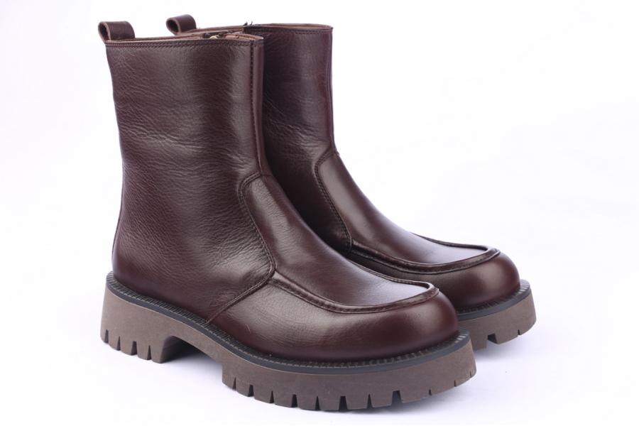 D.moro Shoes Women Leather Ankle Boots For Winter: GUC3 Brown (Wholesale)