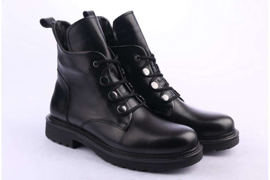 D.moro Shoes Women Leather Ankle Boots For Winter: ITK1 Black (Wholesale)