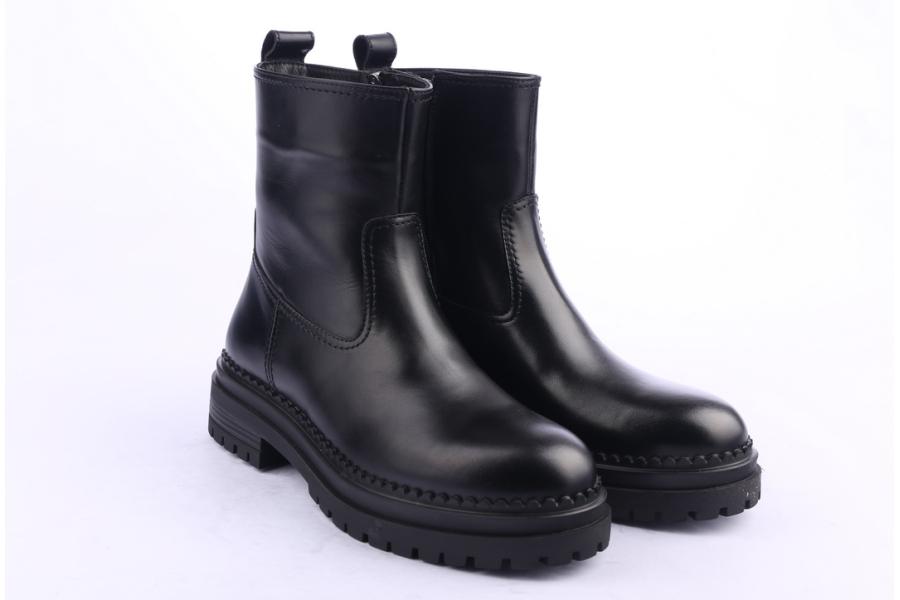D.moro Shoes Women Leather Ankle Boots For Winter: LAURA1 Black (Wholesale)