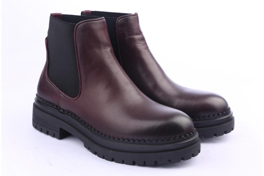 D.moro Shoes Women Leather Ankle Boots For Winter: LAURA2 Burgundy (Wholesale)