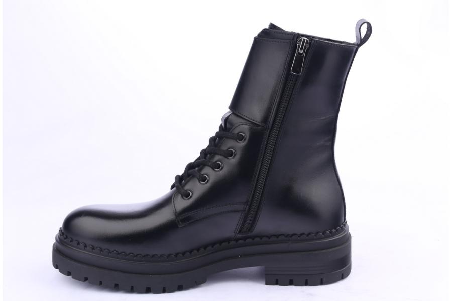 D.moro Shoes Women Leather Ankle Boots For Winter: LAURA7 Black (Wholesale)