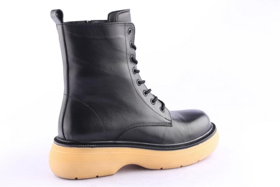 D.moro Shoes Women Leather Ankle Boots For Winter: LMN1 Black (Wholesale)