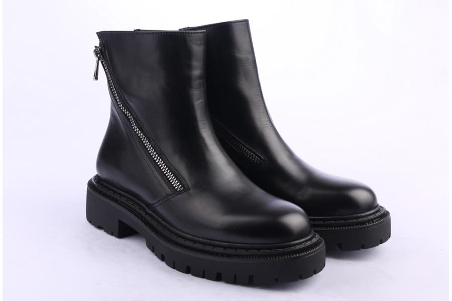 D.moro Shoes Women Leather Ankle Boots For Winter: MINERAL1 Black (Wholesale)