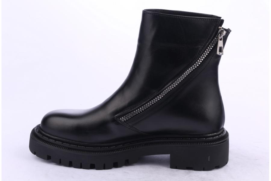 D.moro Shoes Women Leather Ankle Boots For Winter: MINERAL1 Black (Wholesale)