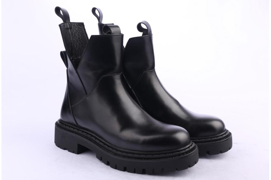 D.moro Shoes Women Leather Ankle Boots For Winter: MINERAL2 Black (Wholesale)