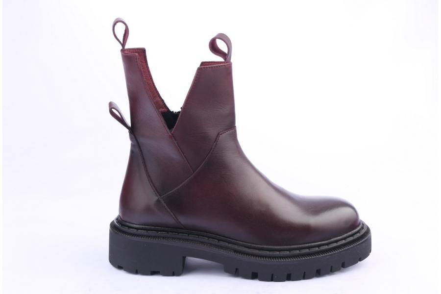d.moro shoes Women Leather Ankle Boots for Winter: MINERAL2 Burgundy (Wholesale)