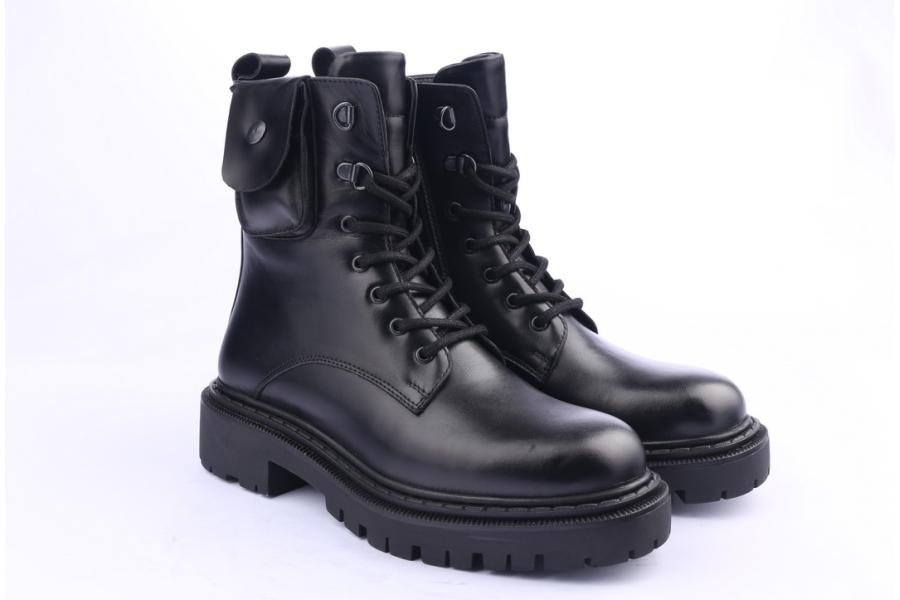 D.moro Shoes Women Leather Ankle Boots For Winter: MINERAL5 Black (Wholesale)