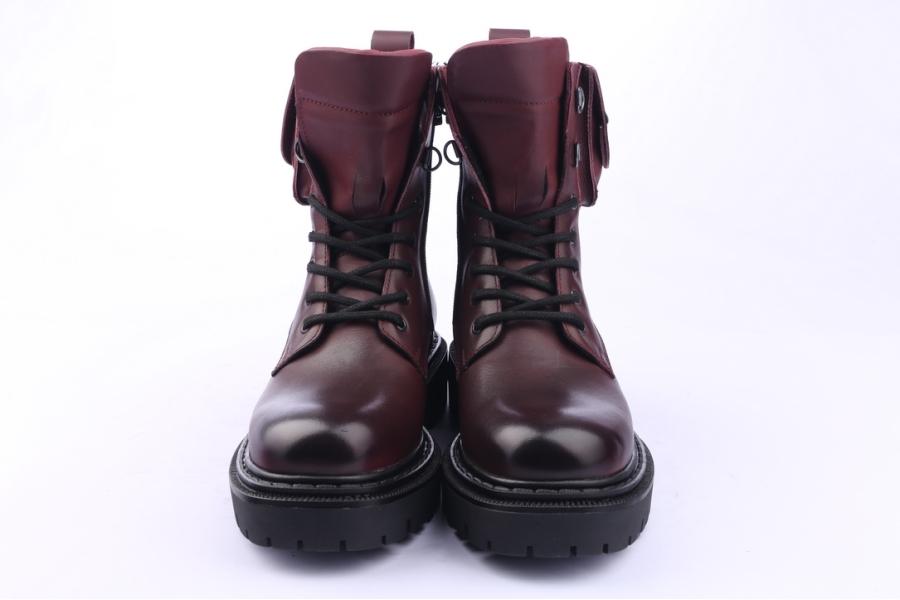 D.moro Shoes Women Leather Ankle Boots For Winter: MINERAL5 Burgundy (Wholesale)
