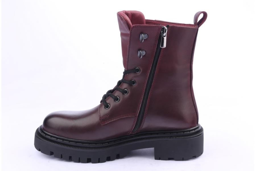 D.moro Shoes Women Leather Ankle Boots For Winter: MINERAL5 Burgundy (Wholesale)