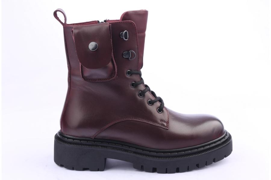 d.moro shoes Women Leather Ankle Boots for Winter: MINERAL5 Burgundy (Wholesale)