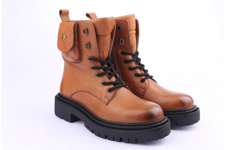 D.moro Shoes Women Leather Ankle Boots For Winter: MINERAL5 Tan (Wholesale)