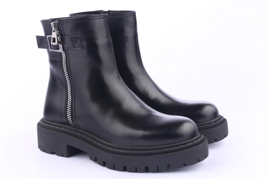 D.moro Shoes Women Leather Ankle Boots For Winter: MINERAL6 Black (Wholesale)