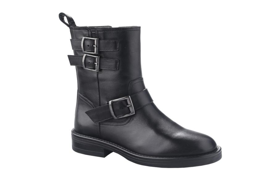 d.moro shoes Women Leather Ankle Boots for Winter: Platin-03 Black (Wholesale)