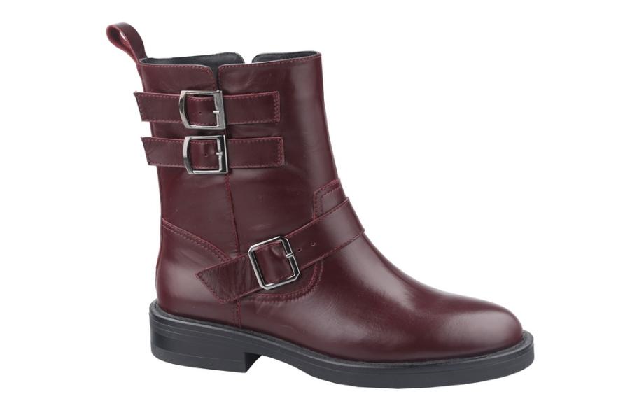 d.moro shoes Women Leather Ankle Boots for Winter: Platin-03 Burgundy (Wholesale)