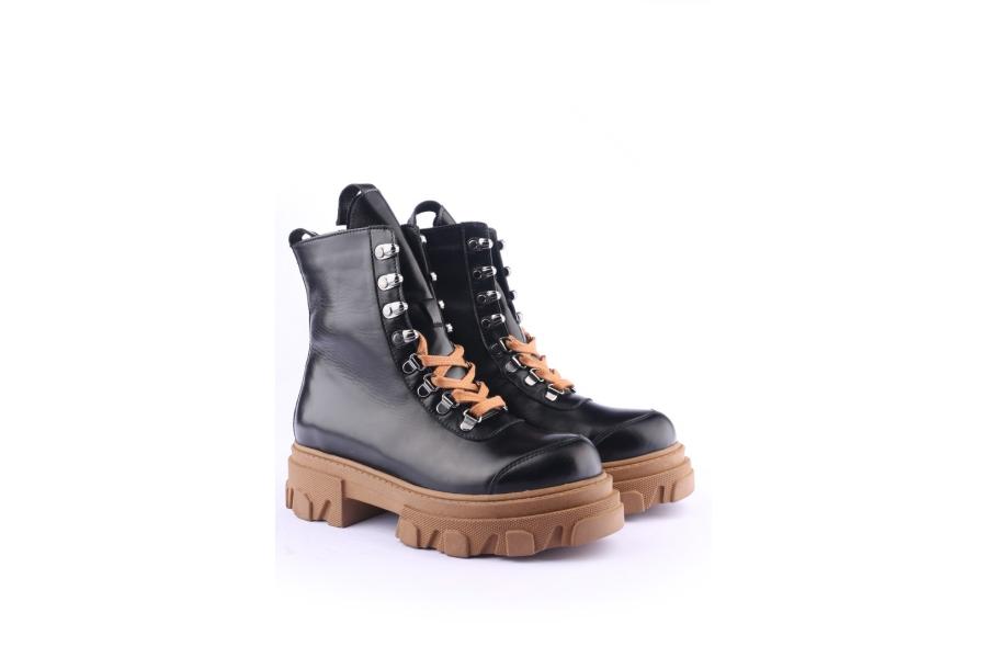 D.moro Shoes Women Leather Ankle Boots For Winter: Z-1302 Black (Wholesale)