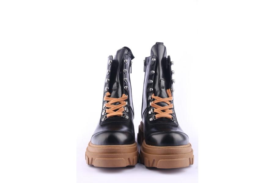 D.moro Shoes Women Leather Ankle Boots For Winter: Z-1302 Black (Wholesale)