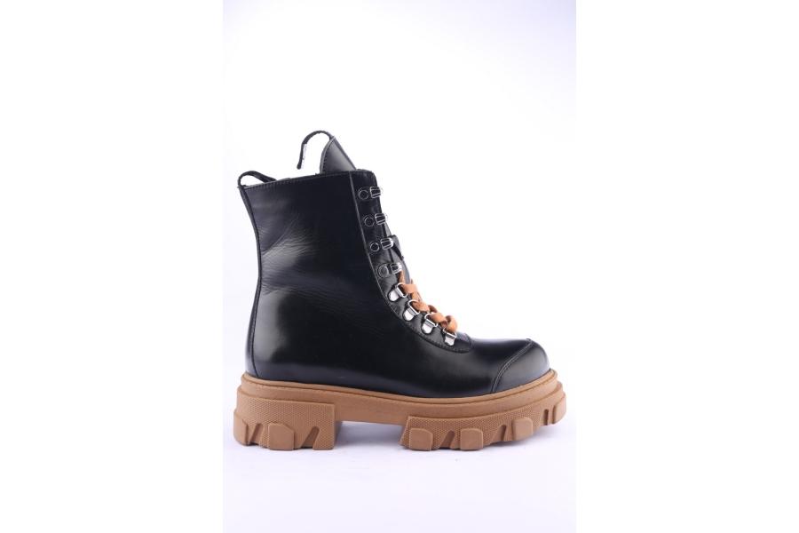 d.moro shoes Women Leather Ankle Boots for Winter: Z-1302 Black (Wholesale)
