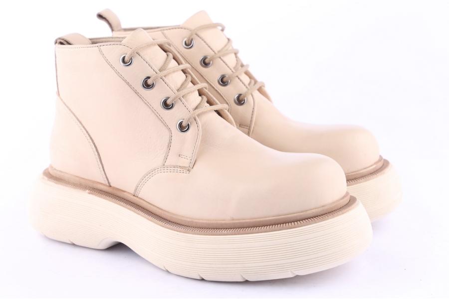 D.moro Shoes Women Leather Ankle Boots For Winter: Z-1401 Beige (Wholesale)