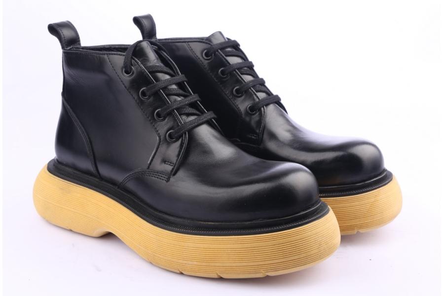 D.moro Shoes Women Leather Ankle Boots For Winter: Z-1401 Black (Wholesale)