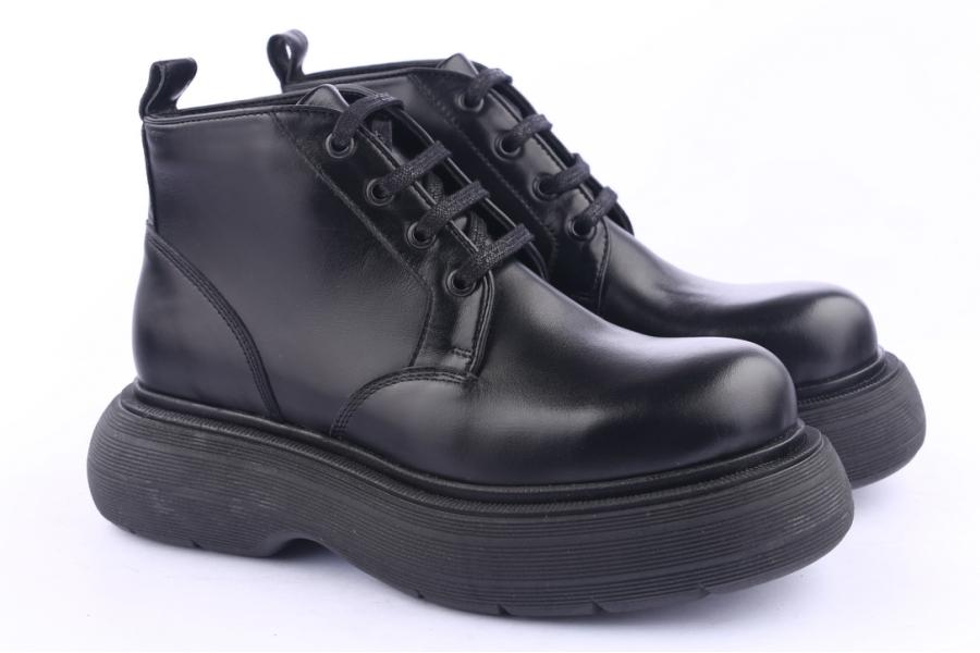 D.moro Shoes Women Leather Ankle Boots For Winter: Z-1401 Black (Wholesale)