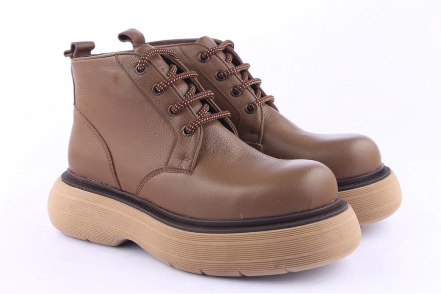 D.moro Shoes Women Leather Ankle Boots For Winter: Z-1401 Brown (Wholesale)