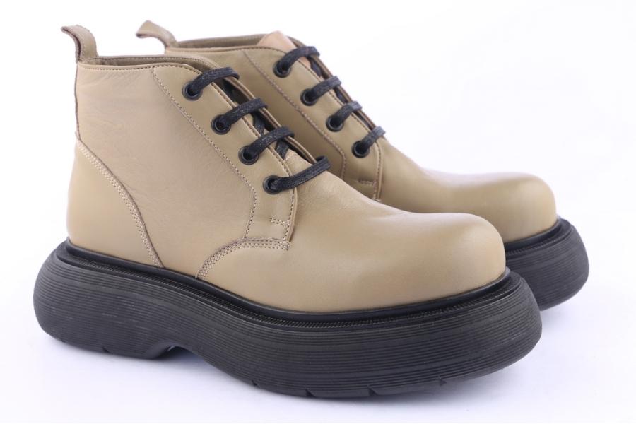 D.moro Shoes Women Leather Ankle Boots For Winter: Z-1401 Light Green (Wholesale)