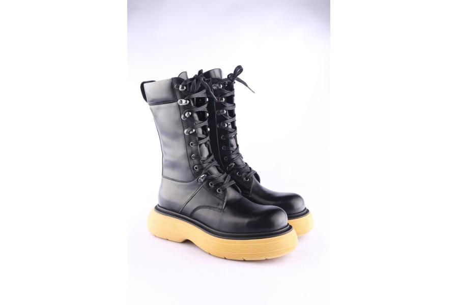 D.moro Shoes Women Leather Ankle Boots For Winter: Z-1402 Black (Wholesale)