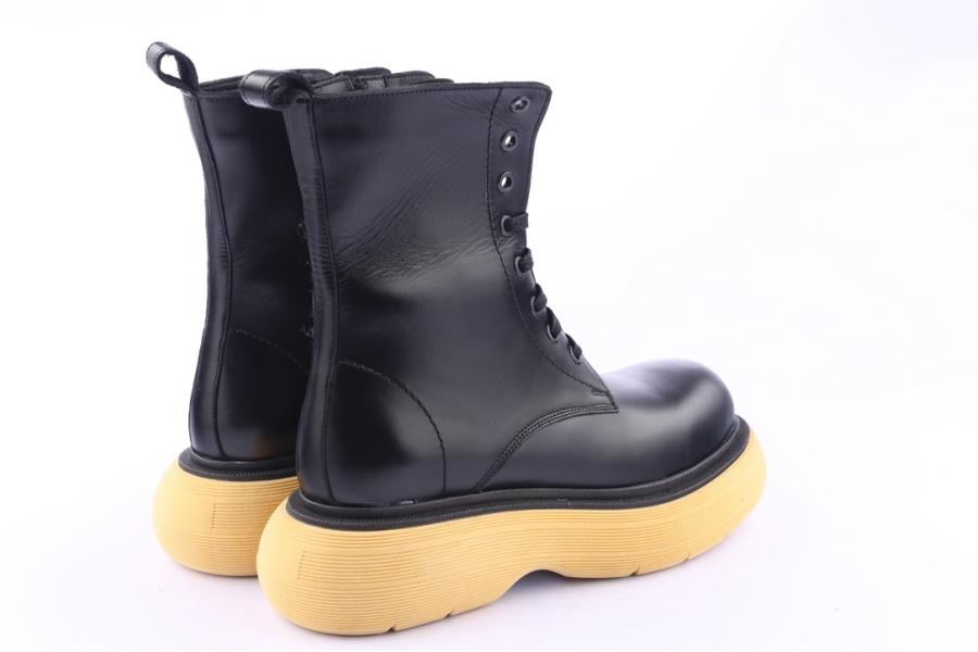 D.moro Shoes Women Leather Ankle Boots For Winter: Z-1404 Black (Wholesale)