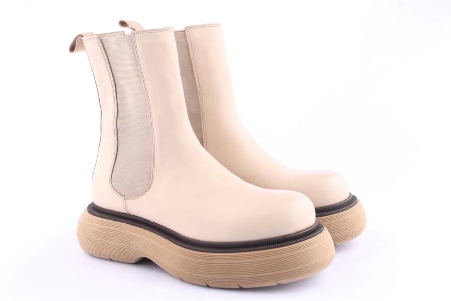 D.moro Shoes Women Leather Ankle Boots For Winter: Z-1405 Beige (Wholesale)