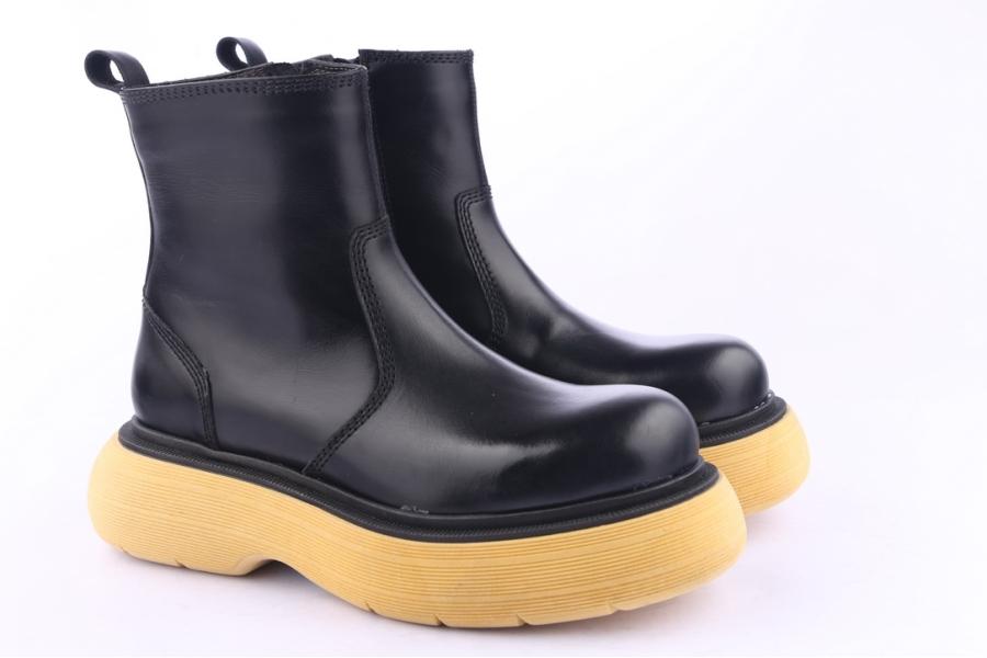 D.moro Shoes Women Leather Ankle Boots For Winter: Z-1406 Black (Wholesale)
