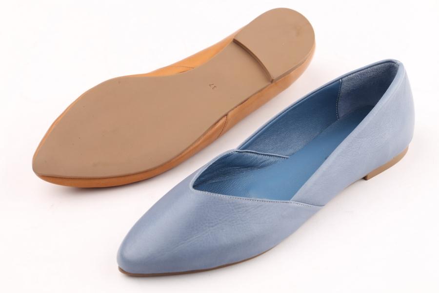 d.moro shoes Women Leather Ballet for summer: 1100 Light Blue Leather (Wholesale)