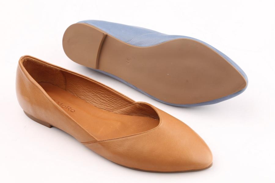 d.moro shoes Women Leather Ballet for summer: 1100 Tan Leather (Wholesale)