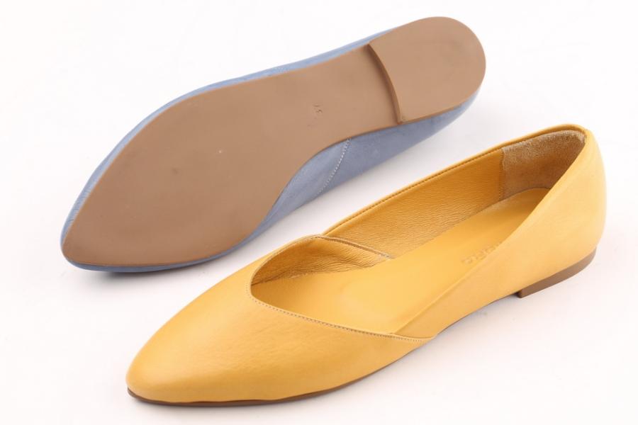 d.moro shoes Women Leather Ballet for summer: 1100 Yellow Leather (Wholesale)