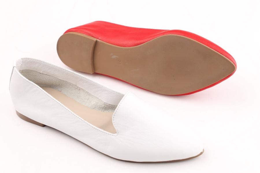 d.moro shoes Women Leather Ballet for summer: 1112 White Leather (Wholesale)