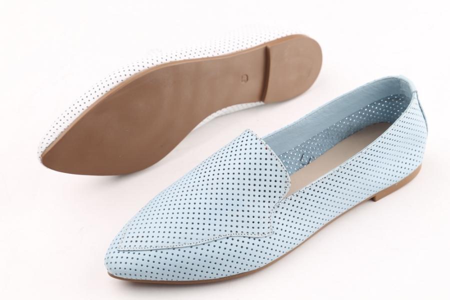 d.moro shoes Women Leather Ballet for summer: 1115 Light Blue Leather (Wholesale)