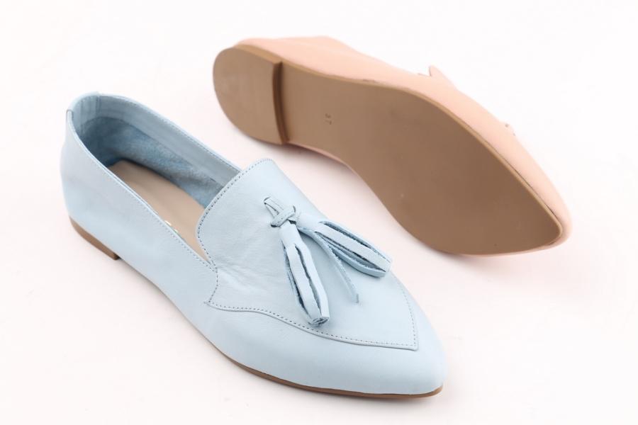 d.moro shoes Women Leather Ballet for summer: 1116 Light Blue Leather (Wholesale)