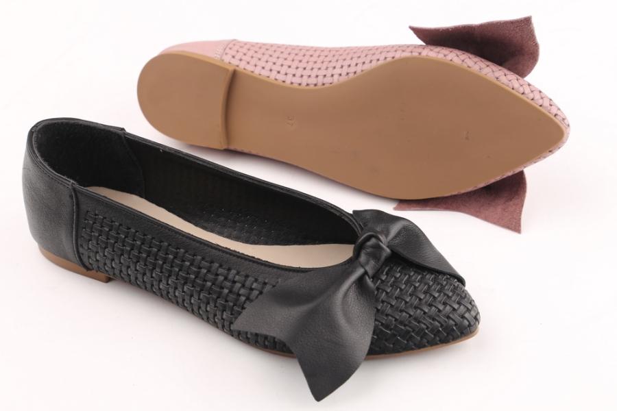 d.moro shoes Women Leather Ballet for summer: 1122 Black Leather (Wholesale)
