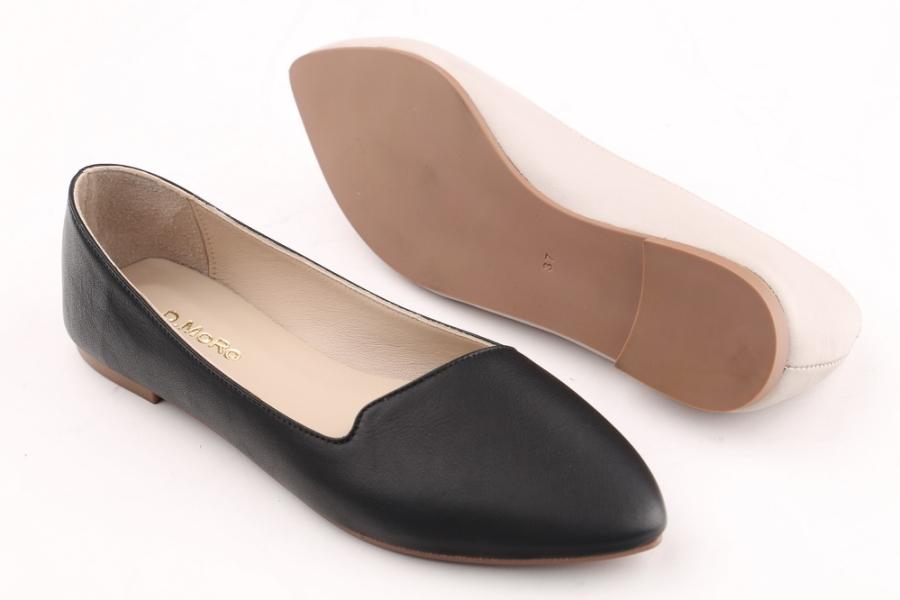 d.moro shoes Women Leather Ballet for summer: 1124 Black Leather (Wholesale)
