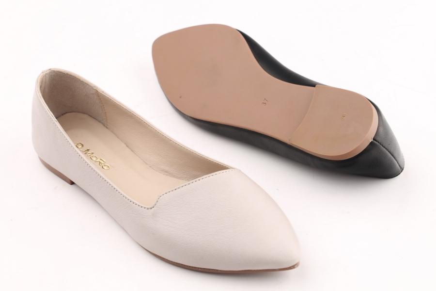 d.moro shoes Women Leather Ballet for summer: 1124 Light Grey Leather (Wholesale)