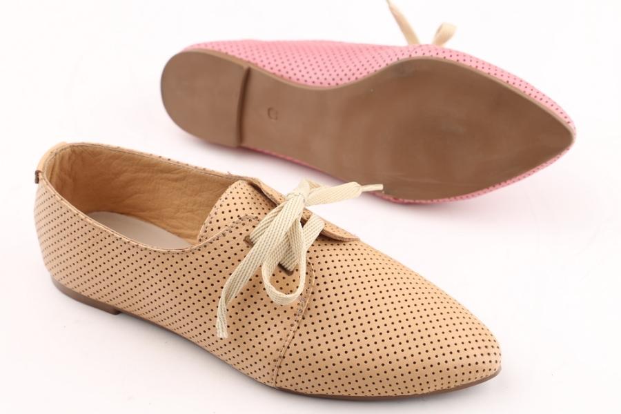 d.moro shoes Women Leather Ballet for summer: 1141 Light Tan Leather (Wholesale)