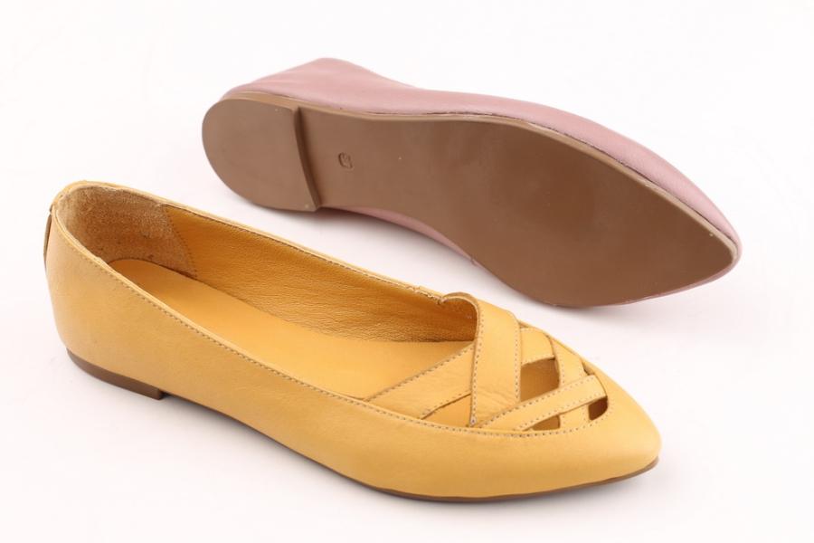 d.moro shoes Women Leather Ballet for summer: 1143 Yellow Leather (Wholesale)